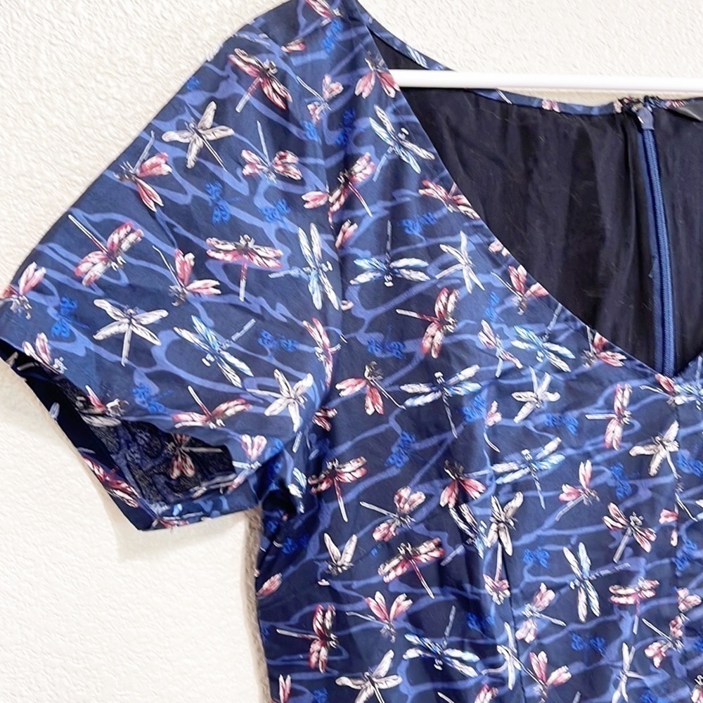 eShakti Custom Woman Dragon Fly Pattern Dress Size L - Picture 4 of 14